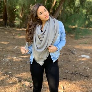 Gray Blanket Scarf / Plain Blanket Scarf